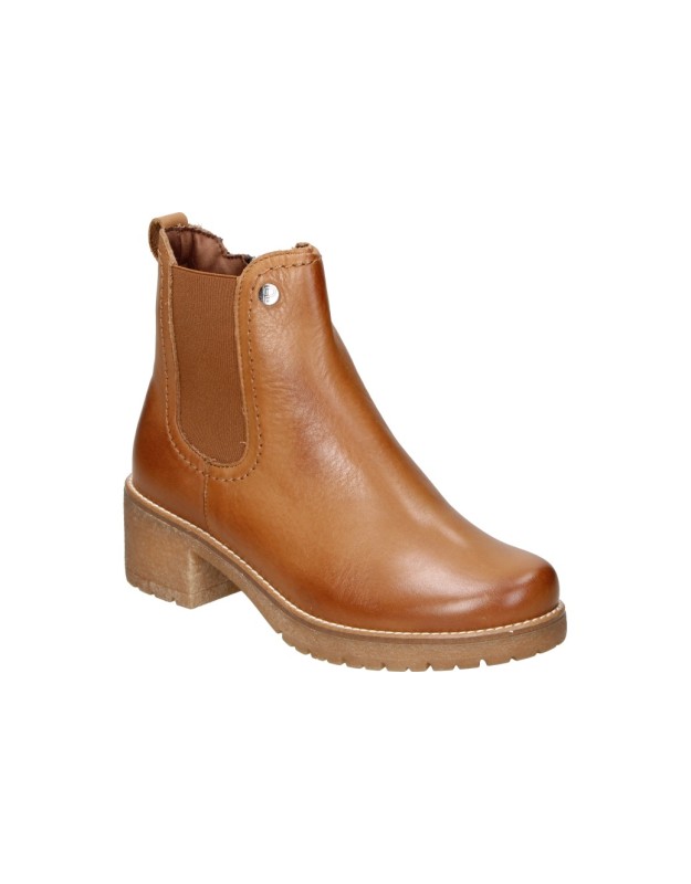 Botines de piel para mujer PITILLOS 20222 marrón