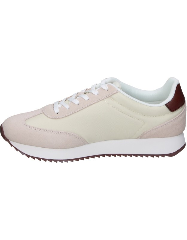 Zapatillas de piel para mujer CALVIN KLEIN W018280HJ beige y rosa