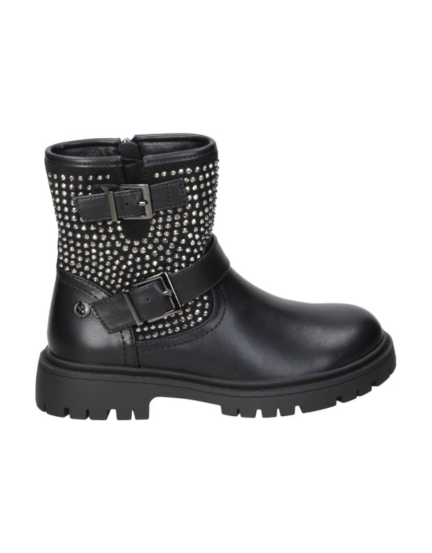 botines para nina xti kids 151401 negro con tachuelas 34