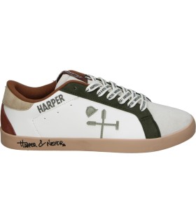 Zapatillas HARPER&NEYER Superbowl blancas con verde y burdeos