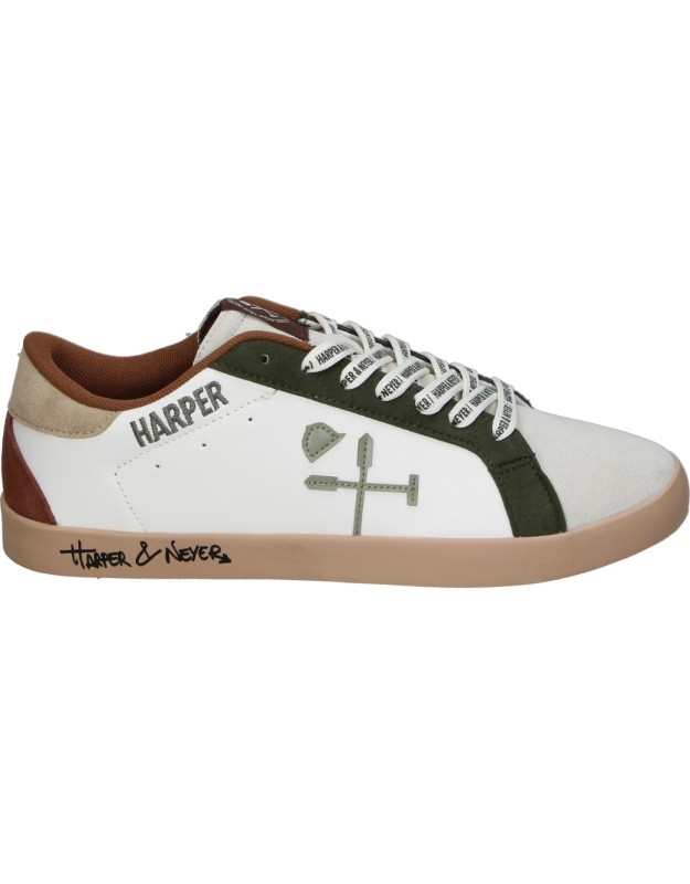 Zapatillas HARPER&NEYER Superbowl blancas con verde y burdeos
