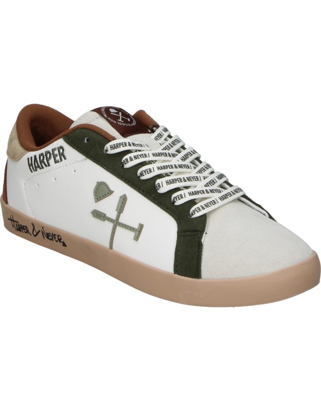 Zapatillas HARPER&NEYER Superbowl blancas con verde y burdeos