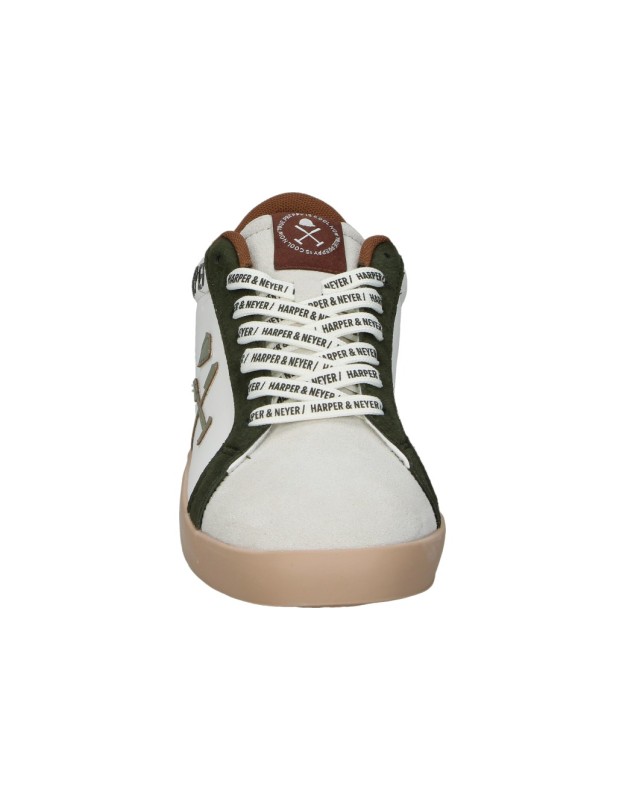 Zapatillas HARPER&NEYER Superbowl blancas con verde y burdeos