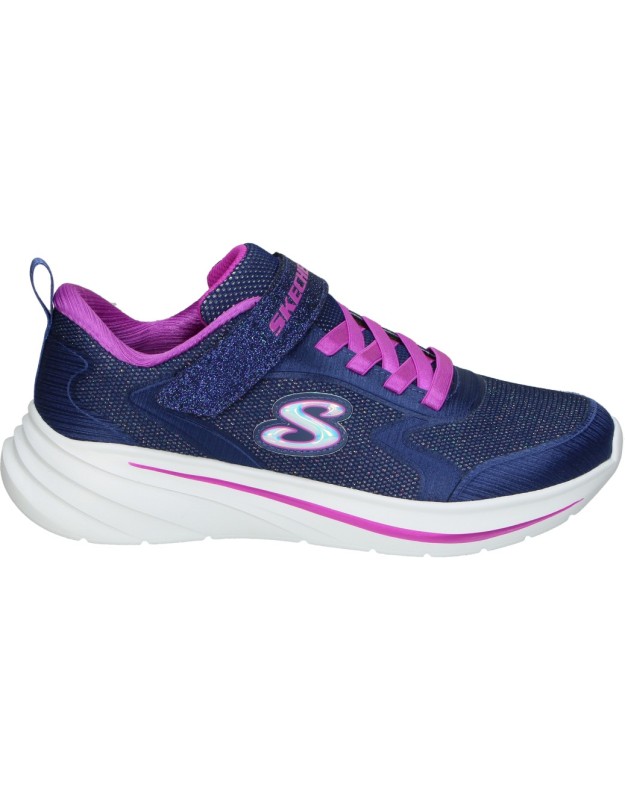 zapatillas skechers wave 92 en azul marino y morado para nina 36