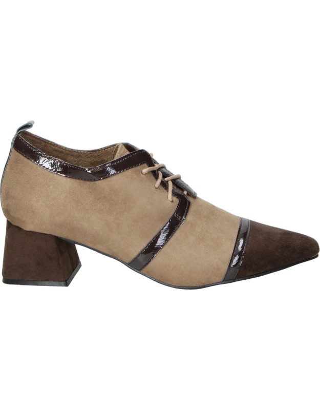 zapato de tacon buonarotti a5407 beige y marron 37