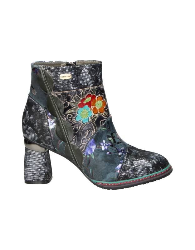 botines de tacon laura vita kinoao 20 negros estampados 40