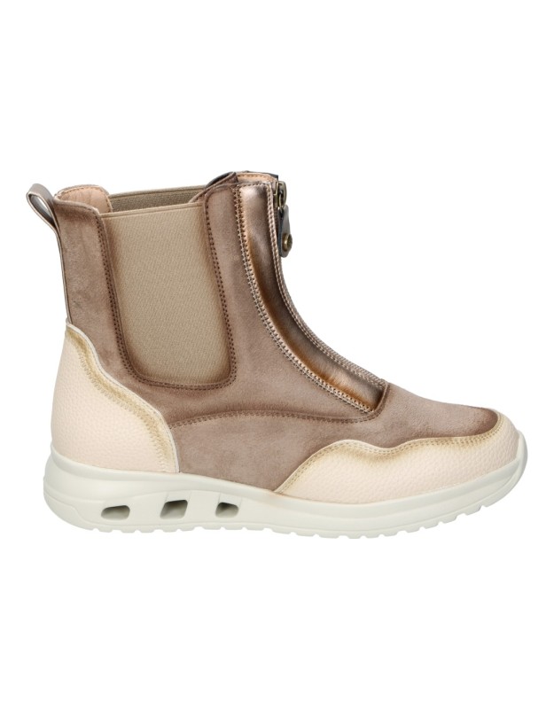 botines casual amarpies amd29411 beige para mujer 38
