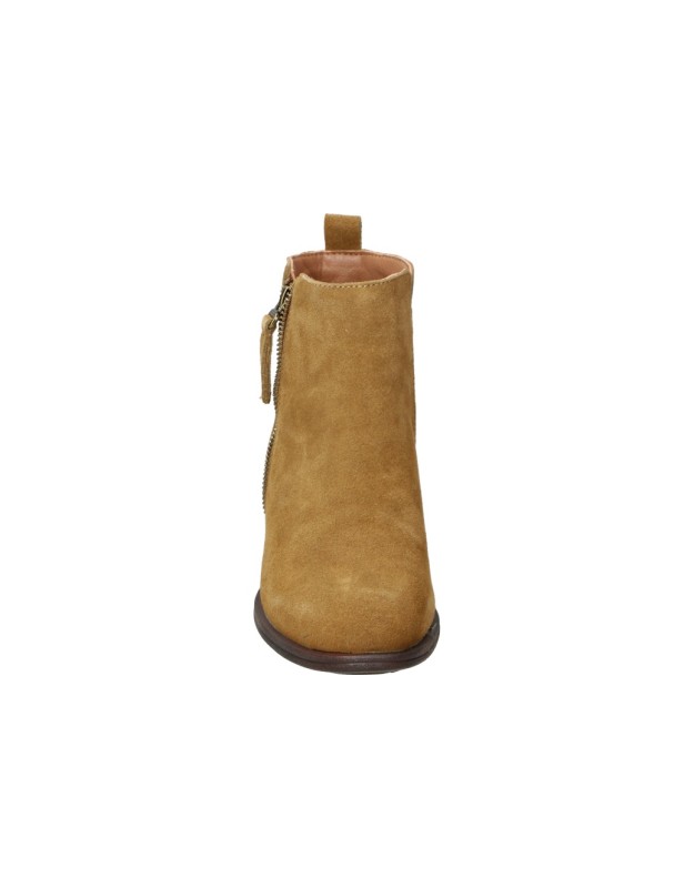 Botines de piel con tacón BONAVENTURE b672-3 en color taupe
