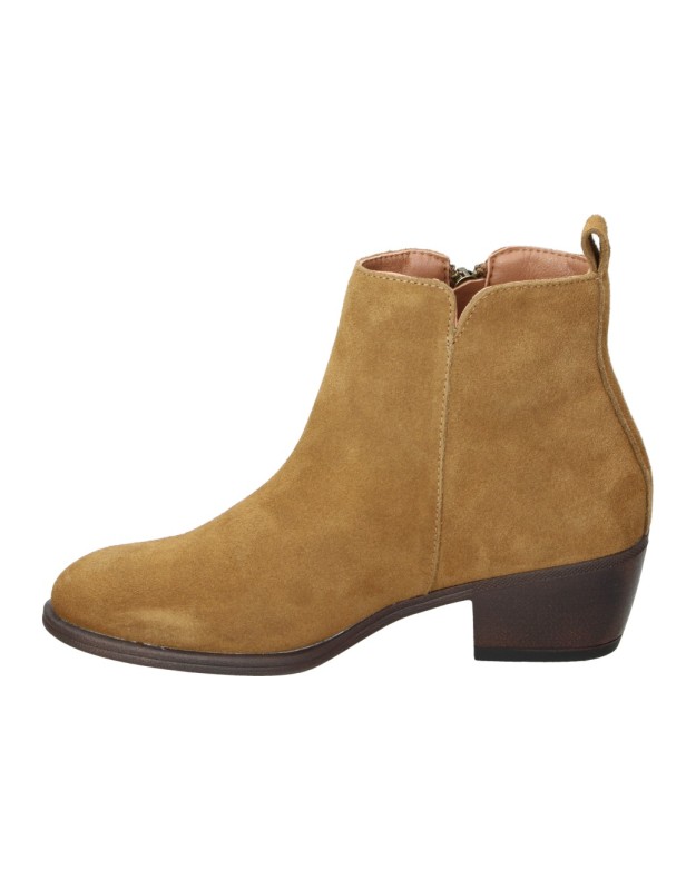 Botines de piel con tacón BONAVENTURE b672-3 en color taupe
