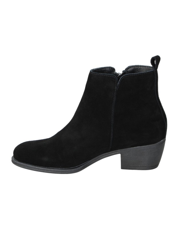 Botines de piel con tacón BONAVENTURE b672-1 en negro