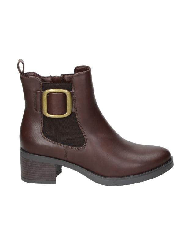 Botines con tacón HISPAFLEX 2571 en marrón para mujer