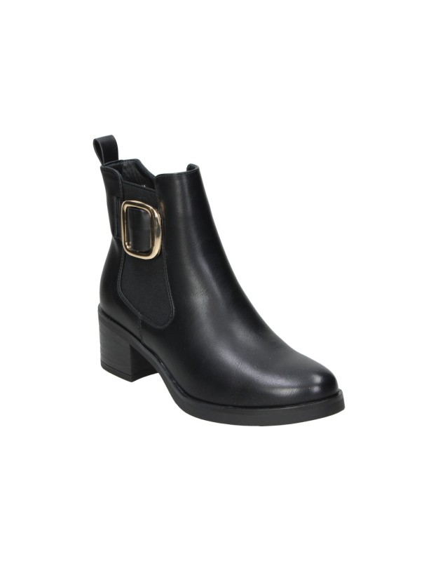 Botines de tacón negros HISPAFLEX 2571 para mujer
