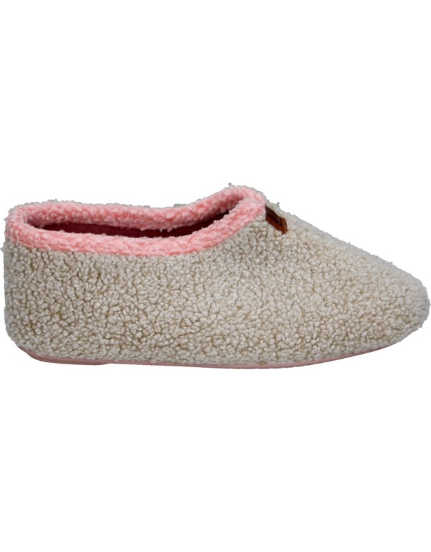 Zapatillas de casa NORTEÑAS 29-139 en beige y rosa
