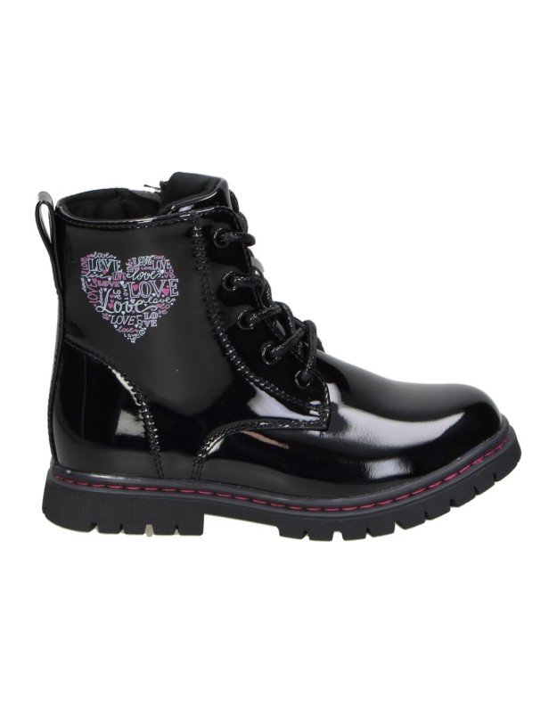 botines militares negros de charol nakos 8006 28