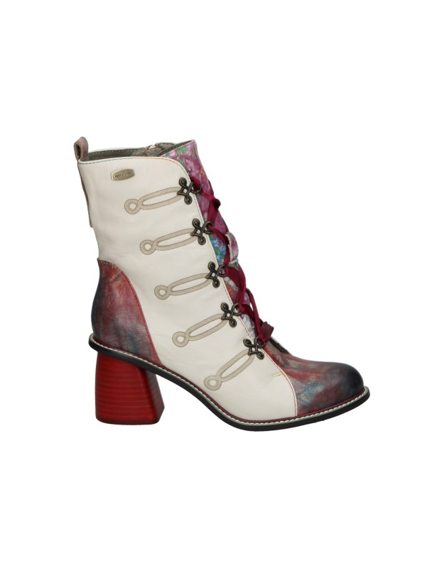 botines de tacon estampados laura vita evcao 01e en beige 40