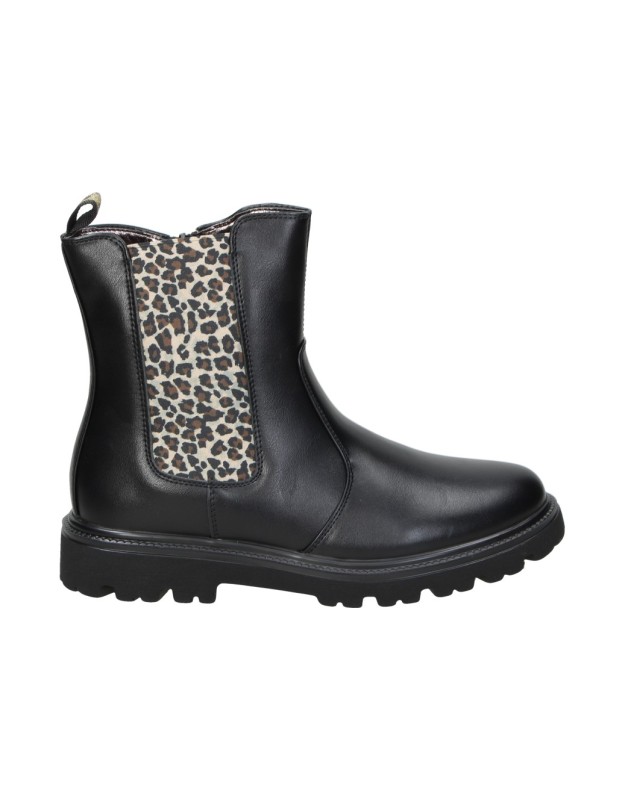 botines negros con animal print asso ag-17543 para nina 37