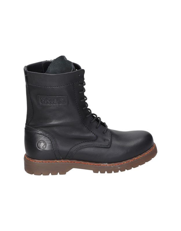 botines de piel militares c tapioca c350-11 negros para mujer 37