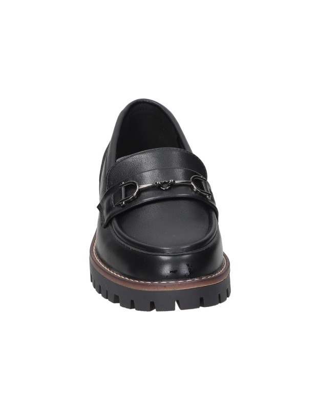 Mocasines negros CALZAPIES 324011 con plataforma para mujer