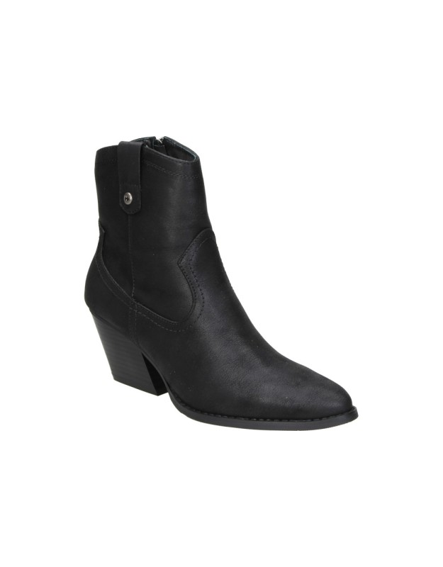 Botines cowboy de tacón SKYDIVA Flow negros para mujer
