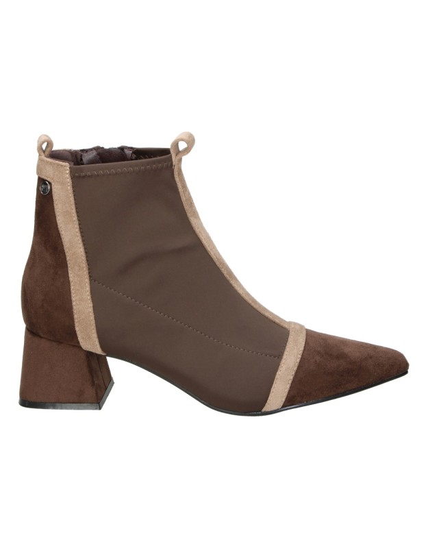 botines de tacon buonarotti a5425 marrones y beige 40