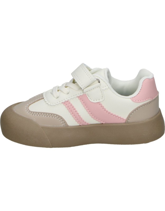 Zapatilla con plataforma ÑAKOS 8010 blanca y rosa para niña
