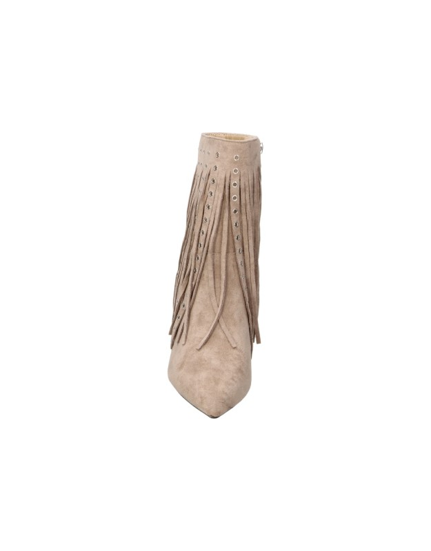 Botines de tacón con flecos BUONAROTTI s5531 en beige