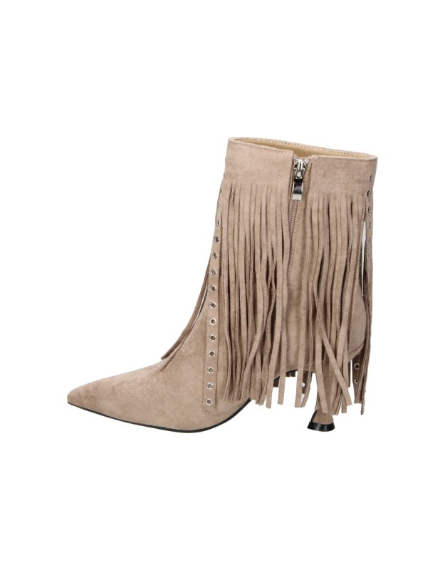 Botines de tacón con flecos BUONAROTTI s5531 en beige
