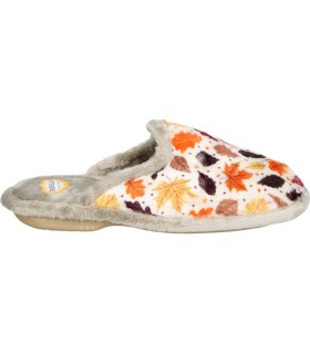 Zapatillas de casa destalonadas COSDAM 4538 beige con hojas