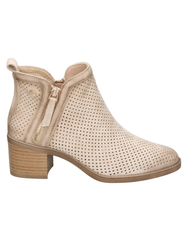 botines con tacon xti 145035 en beige para mujer 40