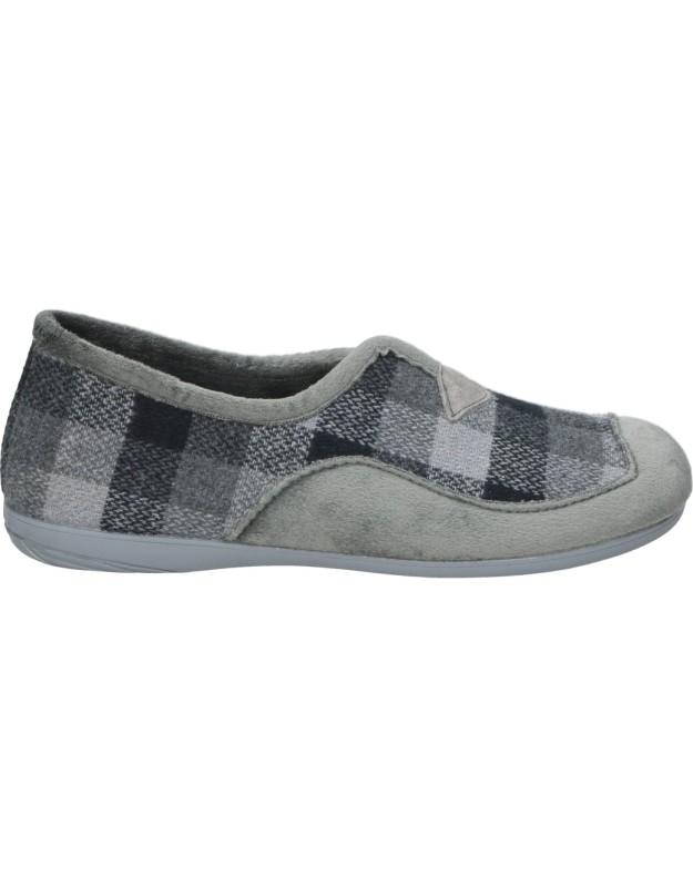 zapatillas de casa cerradas cosdam 13685 grises con cuadros 41