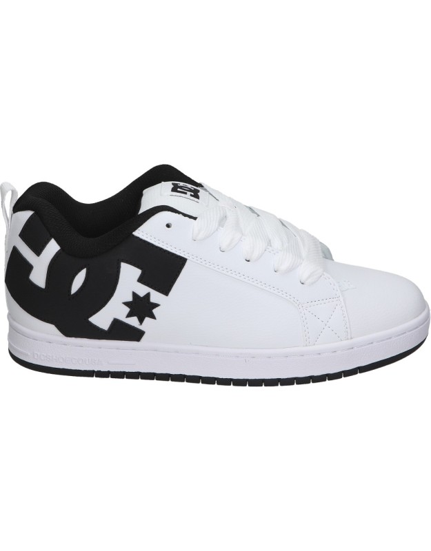 zapatillas dc shoes court graffic blancas y negras 300529-wlk 42