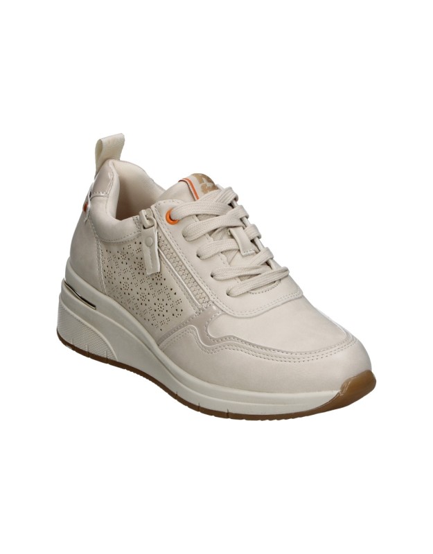 Zapatillas con cuña REFRESH 175052 en beige para mujer