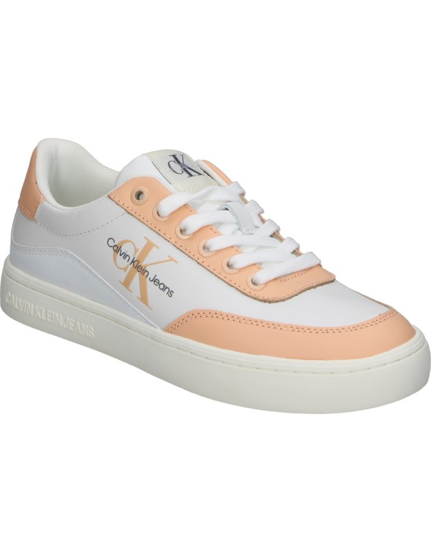 Zapatillas CALVIN KLEIN 129602s blancas y coral para mujer