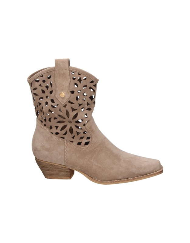 botines cowboy con tacon en beige buonarotti a5747 37