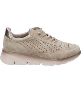 Zapato de piel con cuña CALZAZUL-FLEX 184 en color taupe