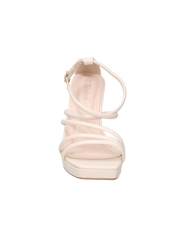 Sandalia de fiesta con tacón beige RODRIBLAN wxl825