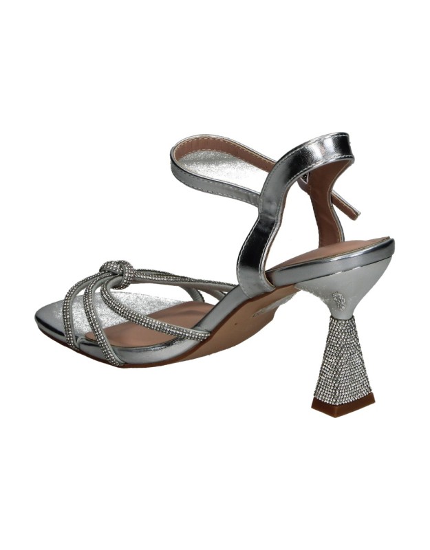 Sandalias de fiesta con tacón RODRIBLAN rg882 plateadas