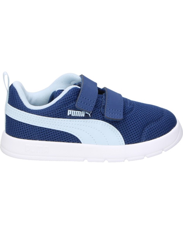Zapatilla Puma Courtflex V3 Mesh azul y blanca infantil 398086-19