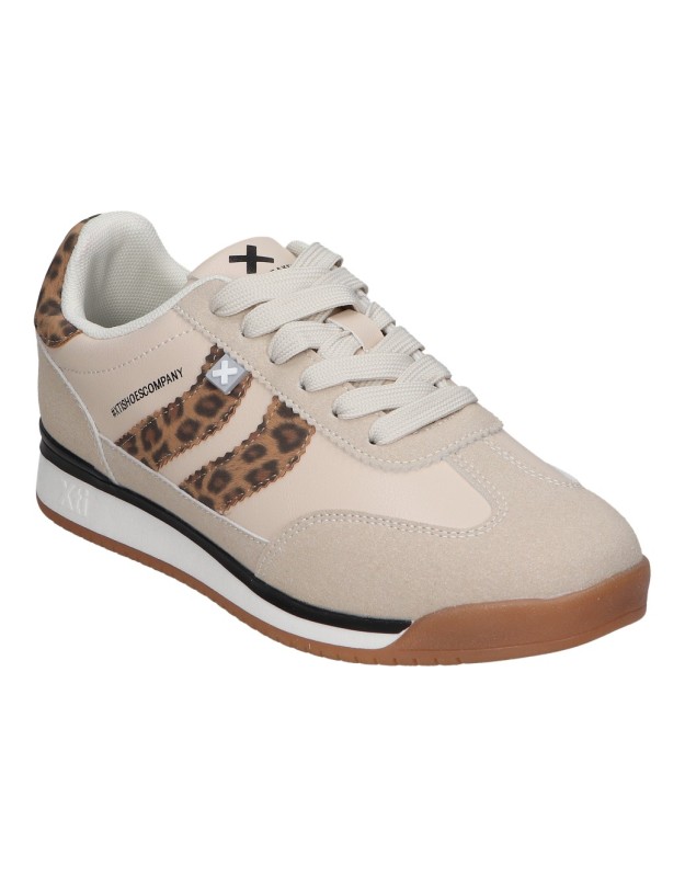Zapatillas casual XTI 144587 en beige y animal print
