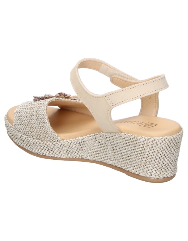 Sandalias con cuña PITILLOS 11262 en beige para mujer