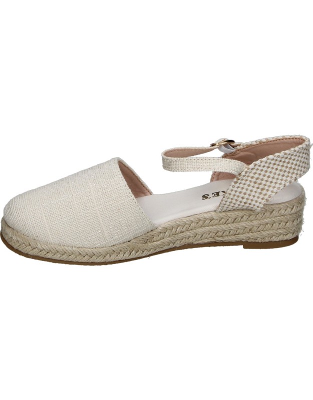 Alpargatas con cuña PEKES 9028 en beige para niña
