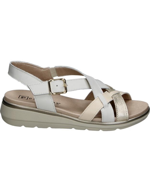 Sandalias de piel PITILLOS 20312 blancas para señora