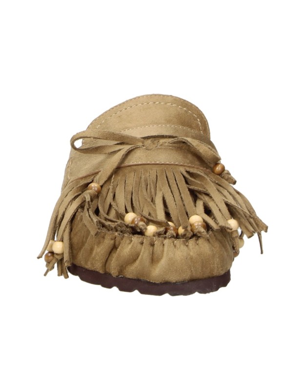 Zuecos con flecos en camel SKYDIVA Hippie para mujer