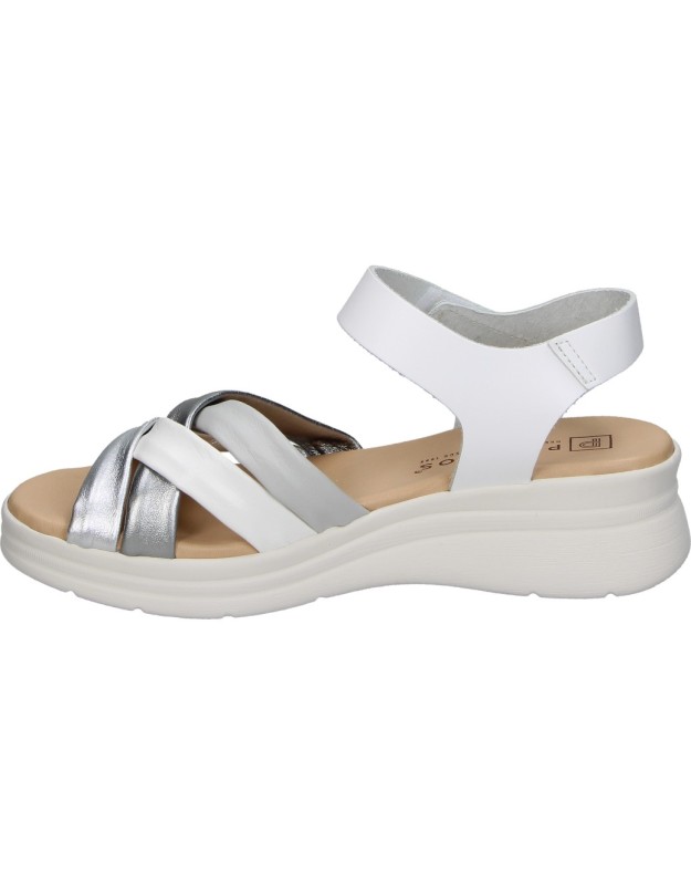 Sandalias con cuña de piel PITILLOS 11290 blancas para mujer