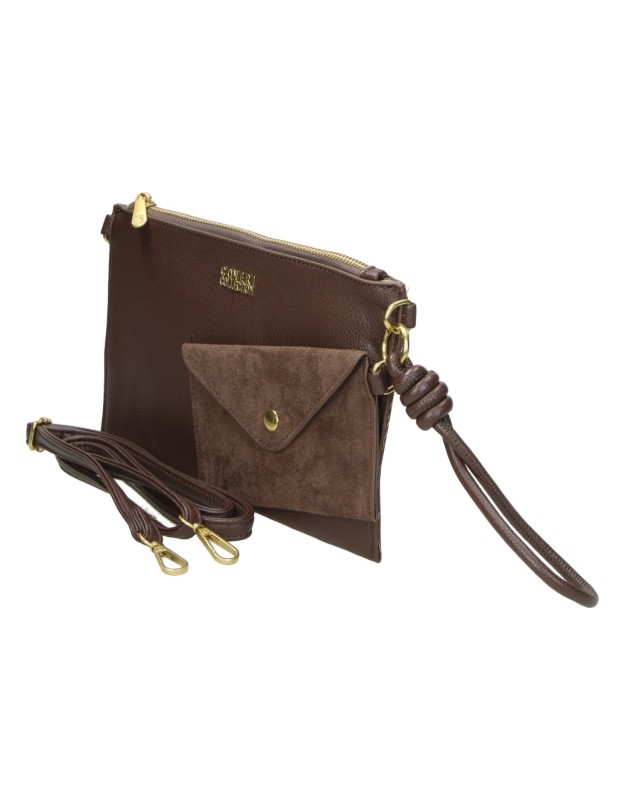 Bolso bandolera con monedero CHENSON 8062 en chocolate