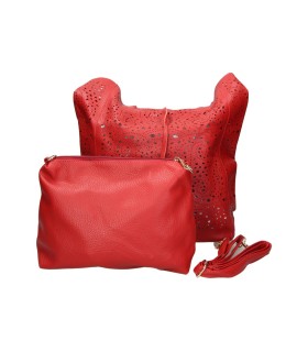 Bolso con asas en rojo CHENSON z192-f con neceser