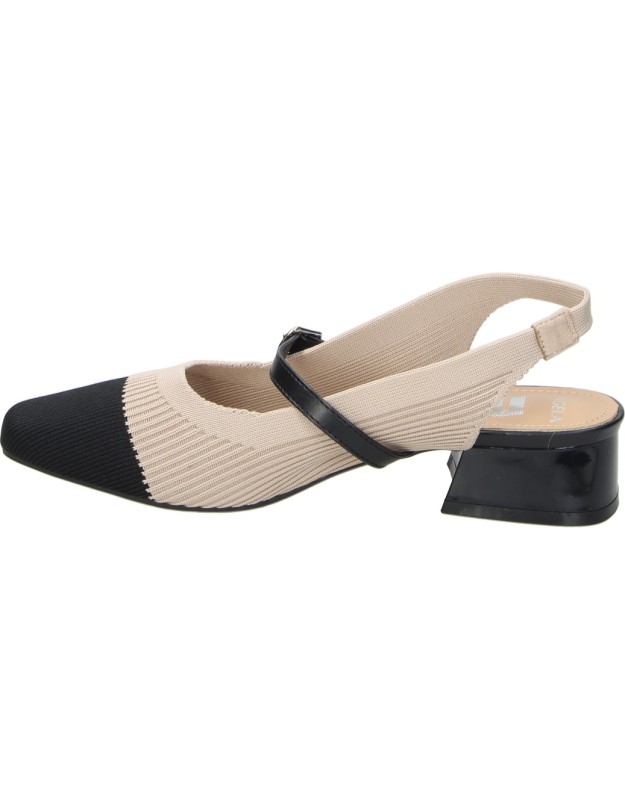 Zapatos con tacón D'Angela DXF28114 beige y negro para mujer