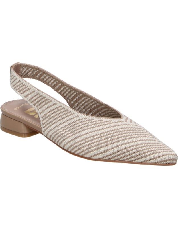 Zapato en punta D'Angela DDN30590 en beige y blanco para mujer