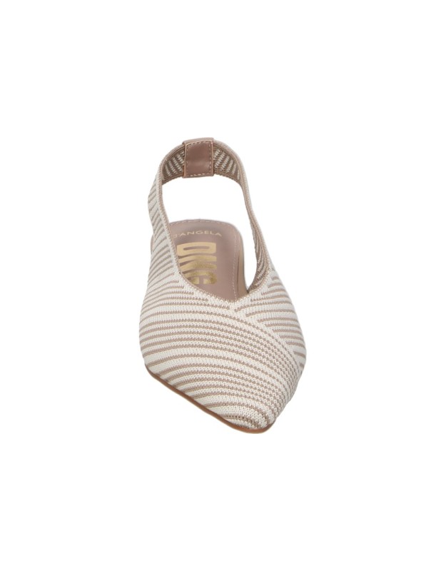 Zapato en punta D'Angela DDN30590 en beige y blanco para mujer