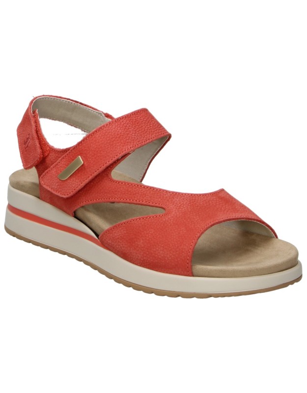 Sandalias de Piel para Mujer de Cuña TREINTAS 4534 en Color Rojo